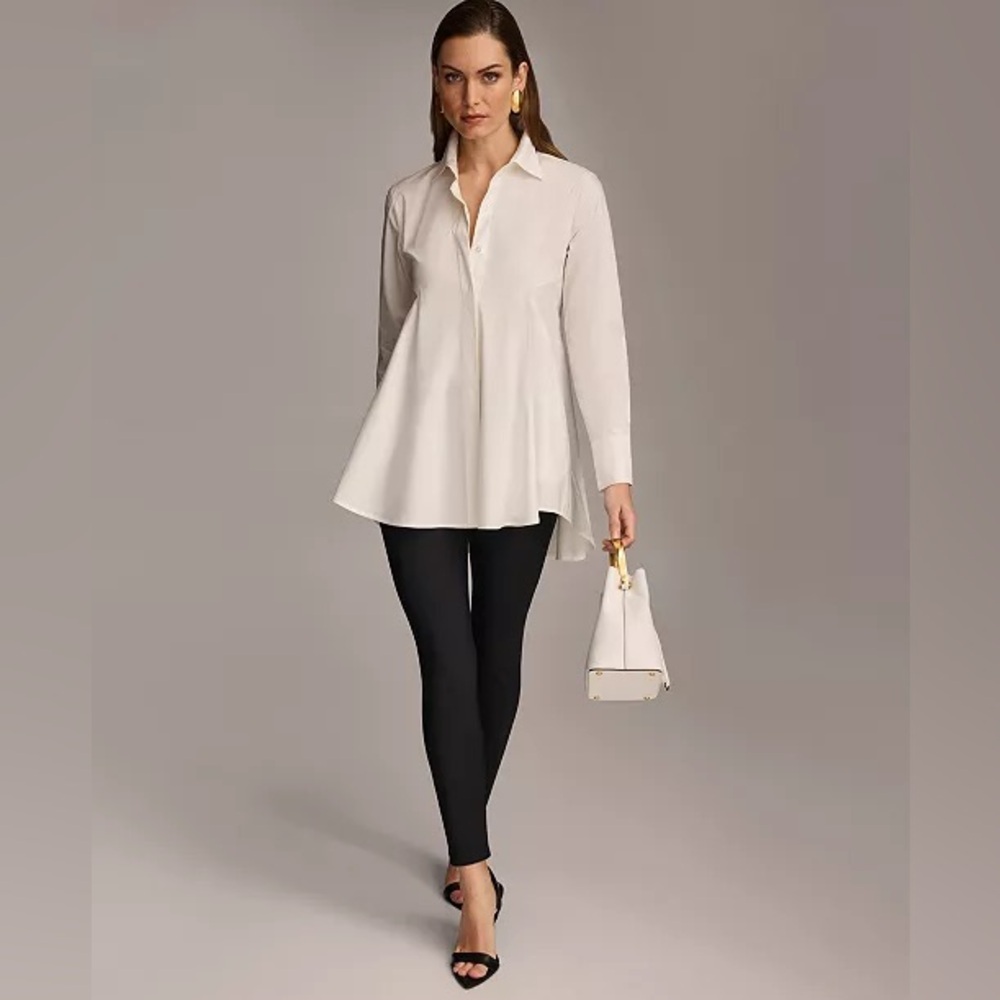 Donna Karan New York
Women's A-Line Button Down Poplin Tunic
